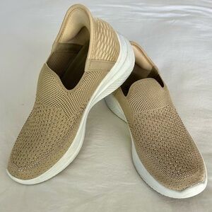 Women's Tan/Light Gold Slip-On Sneakers